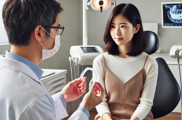 インビザラインの説明を受ける女性