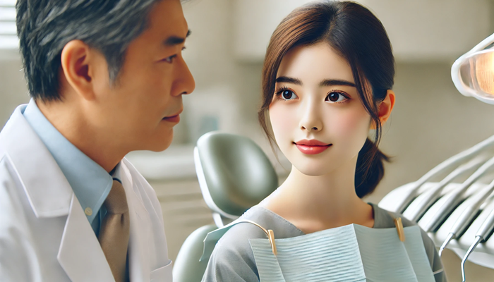 不正咬合の種類と特徴を説明する歯科医師