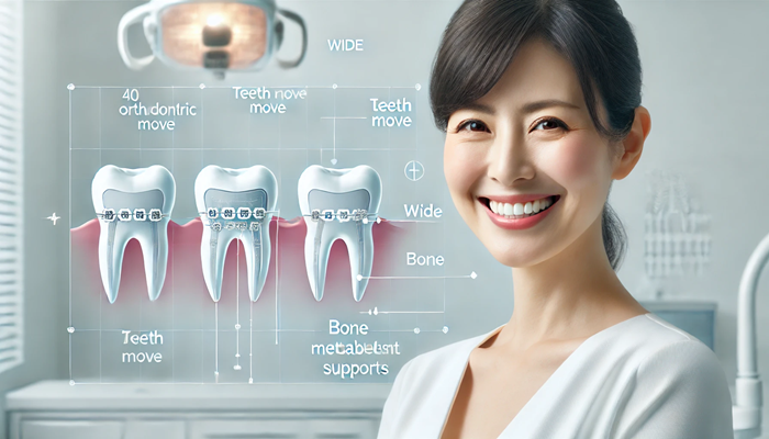 歯の動きと骨代謝を説明する歯科医